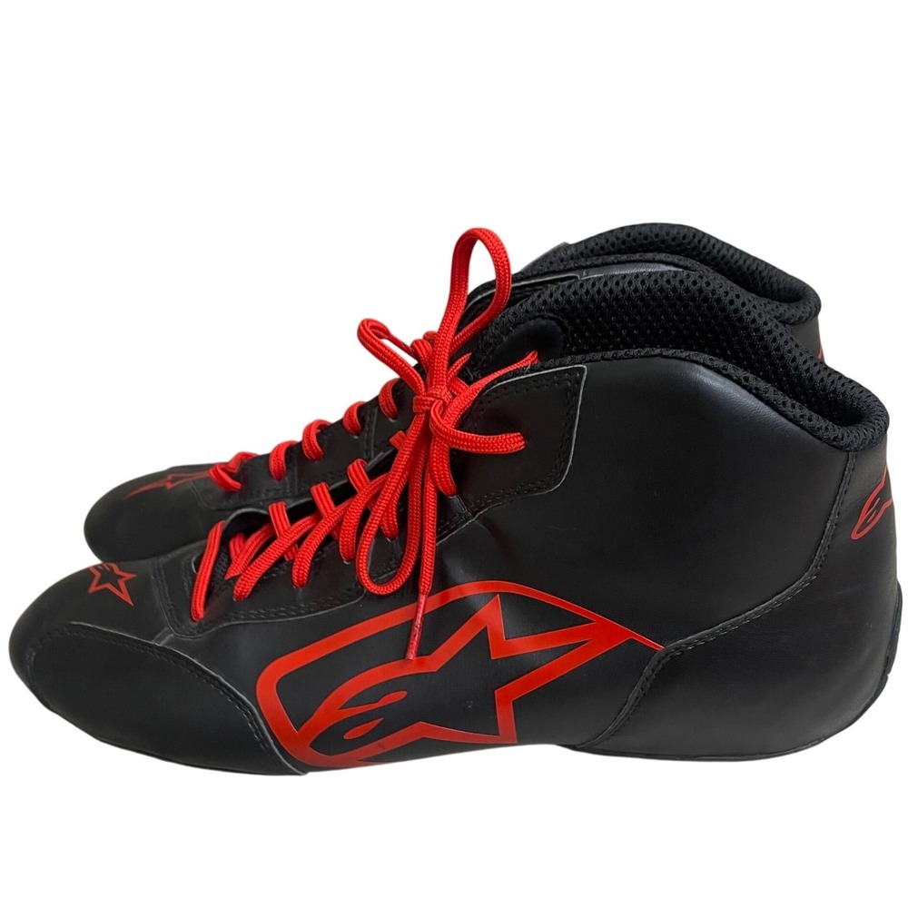 Alpinestars Mens karting Shoes Black Red tech 1  Sneakers race shoes Sz 12 EUC